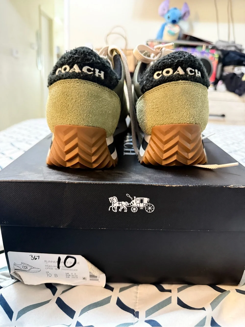 Coach Olive Suede & Nylon Lace-Up Sneakers